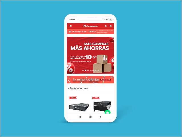 Vista del sitio de Ahorro y compras